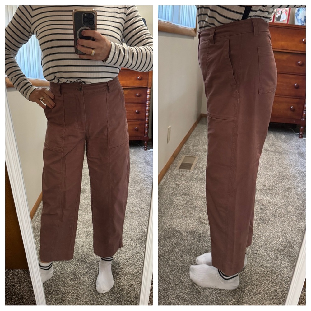 Old Navy Women's Barrel-legged cropped Pants - Brown